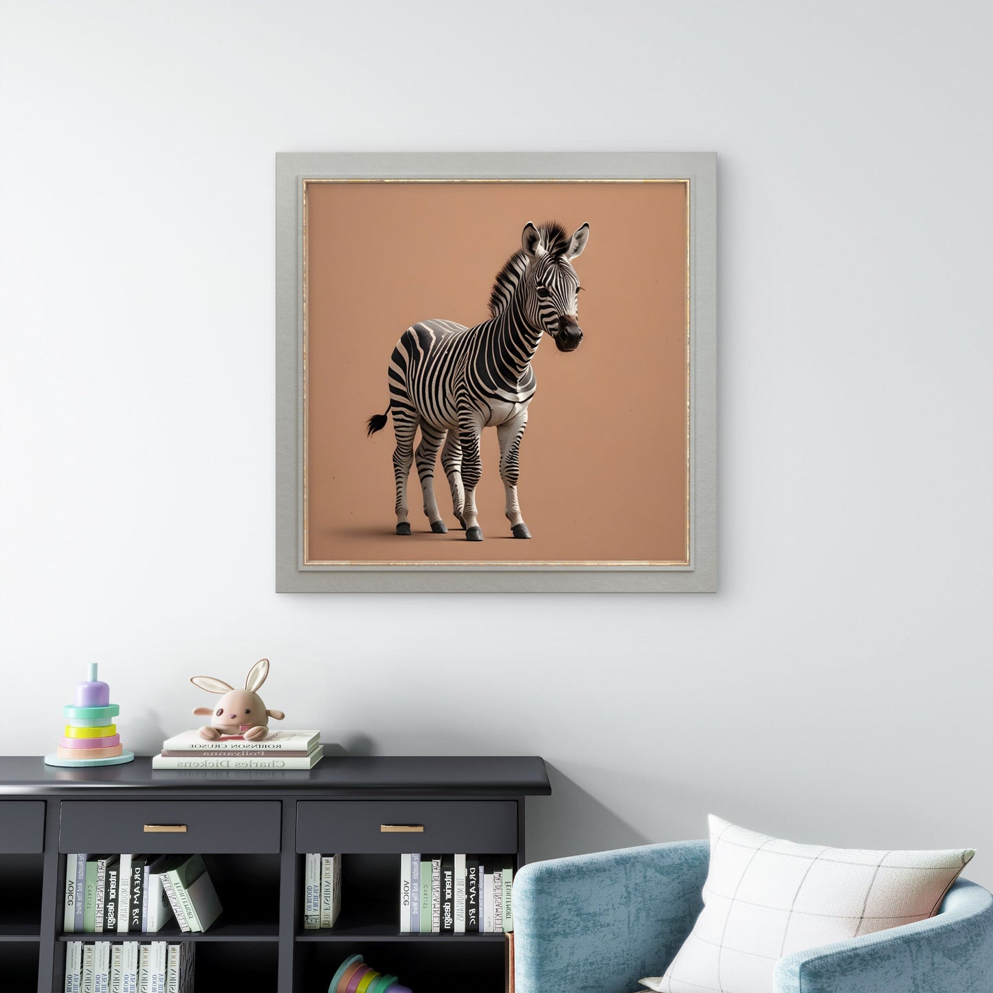 Zebra Wall Art – Minimalist Safari Animal Nursery Print - Byeutifull Art